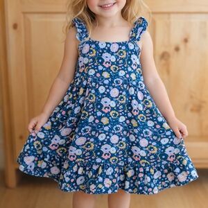 Old Navy Floral Kids Dress - Blue and Pink